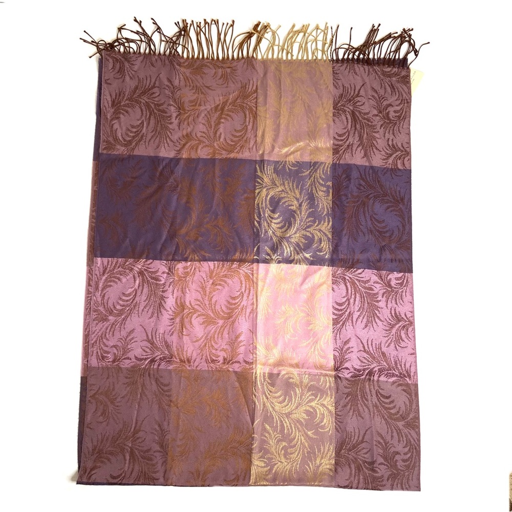LORD & TAYLOR Purple Jacquard Print Scarf - Picture 10 of 13
